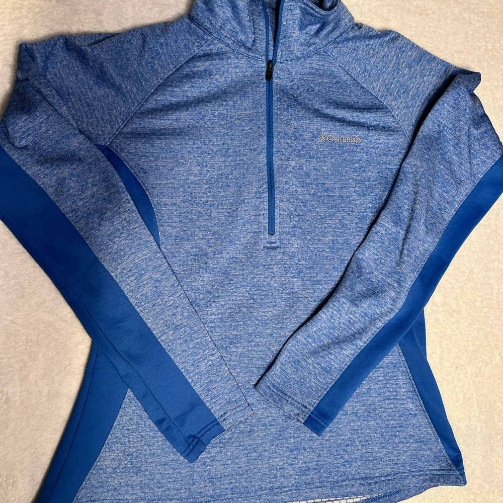 Columbia Women’s 1/4 Zip Performance Pullover Blue Heather Long Sleeve M
